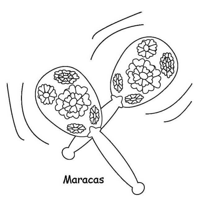 Dibujo de Maracas Hermosas para Colorear