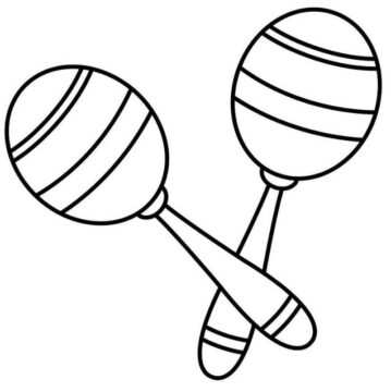 Dibujo de Maracas Simples 2 para Colorear