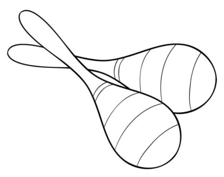Dibujo de Maracas Simples 3 para Colorear