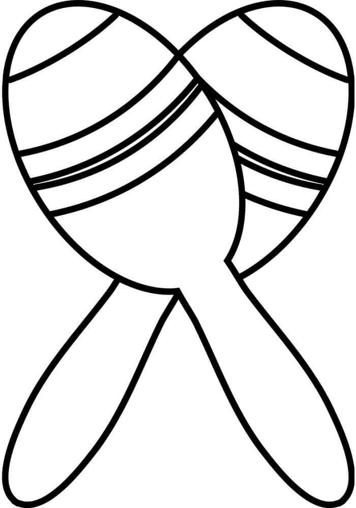 Dibujo de Maracas Simples para Colorear