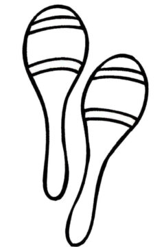 Dibujo de Maracas Simples 1 para Colorear