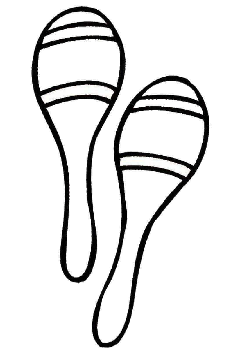 Dibujo de Maracas Simples 1 para Colorear
