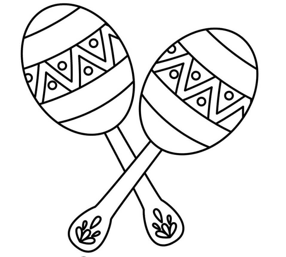 Dibujo de Simple Mandala Maracas para Colorear