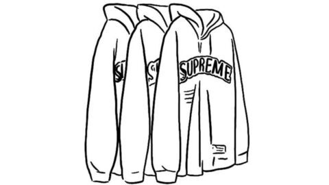 Dibujo de Sudadera con Capucha Supreme para Colorear