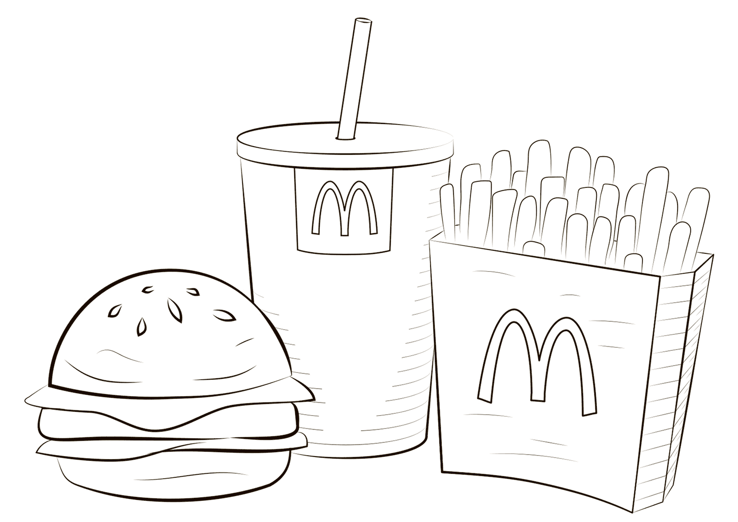 Dibujo de Comida Mcdonald para Colorear