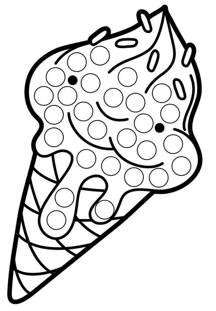 Dibujo de Helado Marcador de Puntos para Colorear