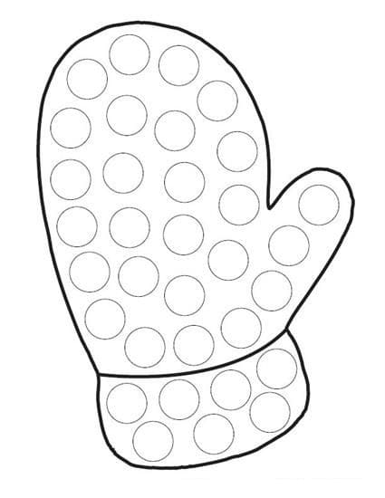 Dibujo de Manopla fácil Marcador de Puntos para Colorear