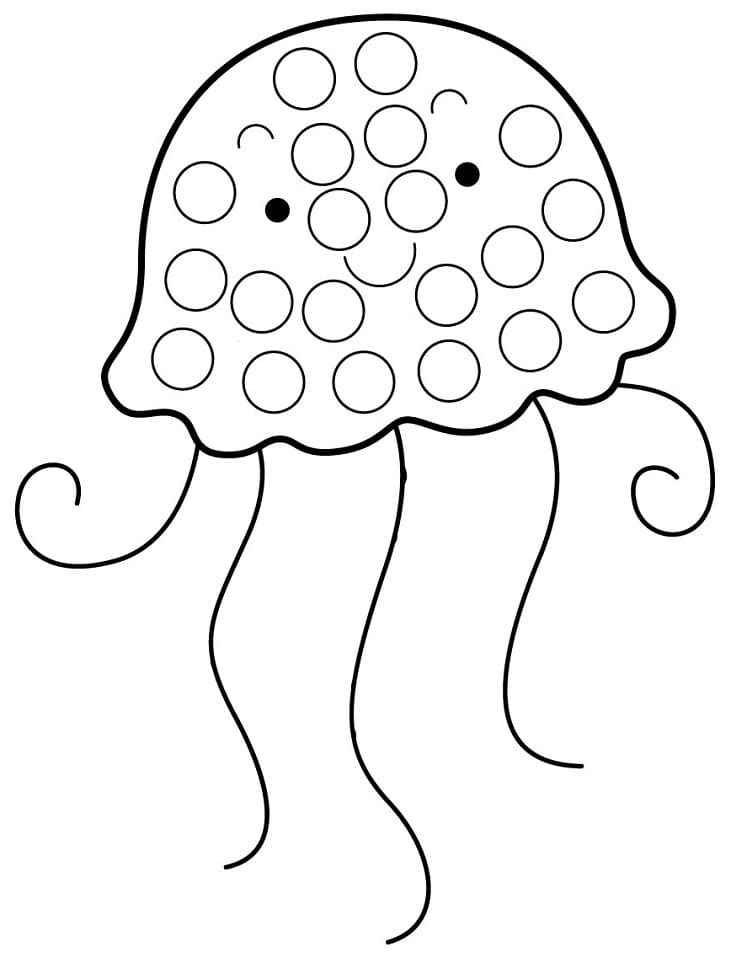 Dibujo de Medusa Marcador de Puntos para Colorear
