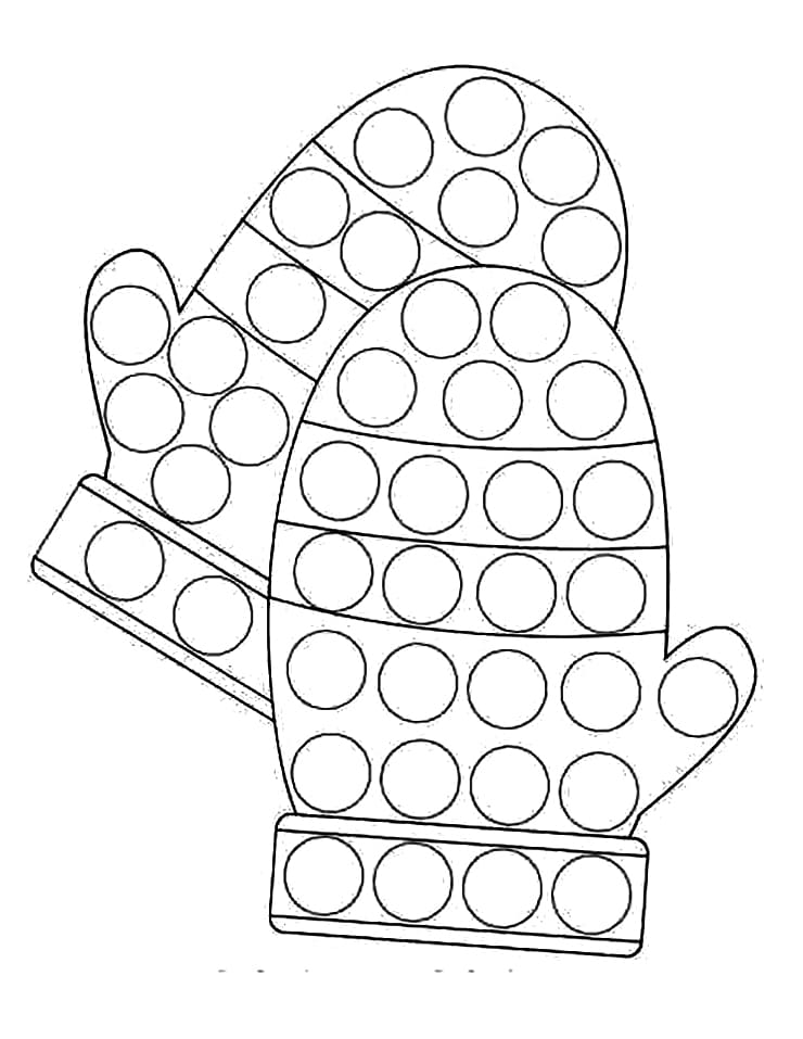 Dibujo de Mitones Marcador de Puntos para Colorear