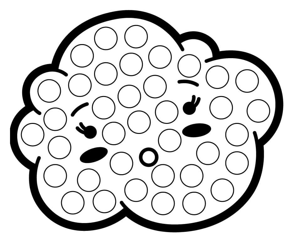 Dibujo de Nube Marcador de Puntos para Colorear