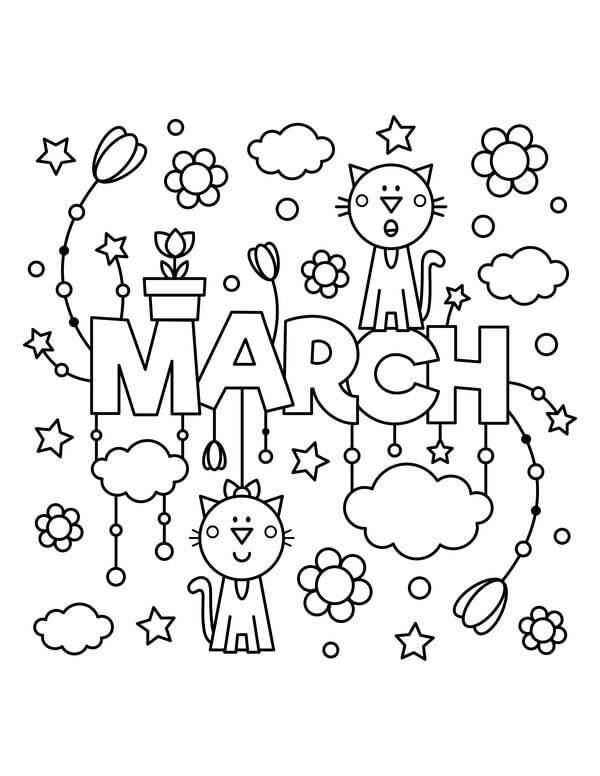 Dibujo de Marzo 1 para Colorear
