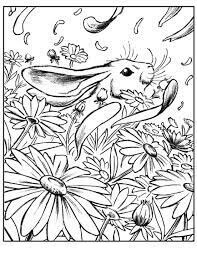 Dibujo de Conejito y Margarita para Colorear