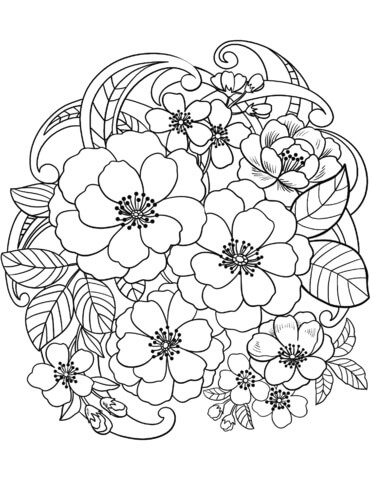 Dibujo de Flores Floreciendo para Colorear
