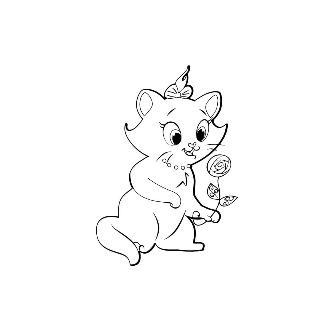 Dibujo de Disney Marie Cat Hd para Colorear