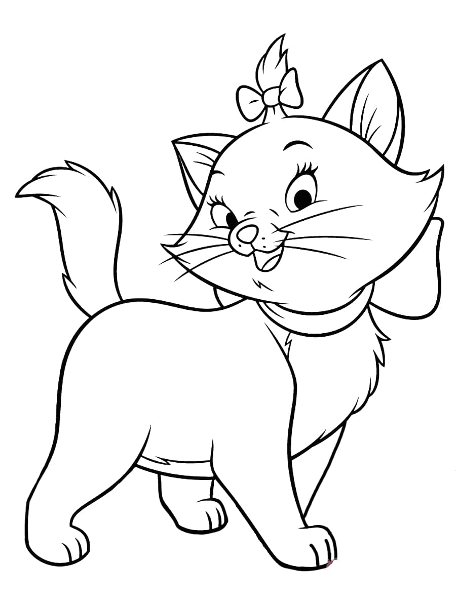 Dibujo de Esquema de Marie Cat para Colorear