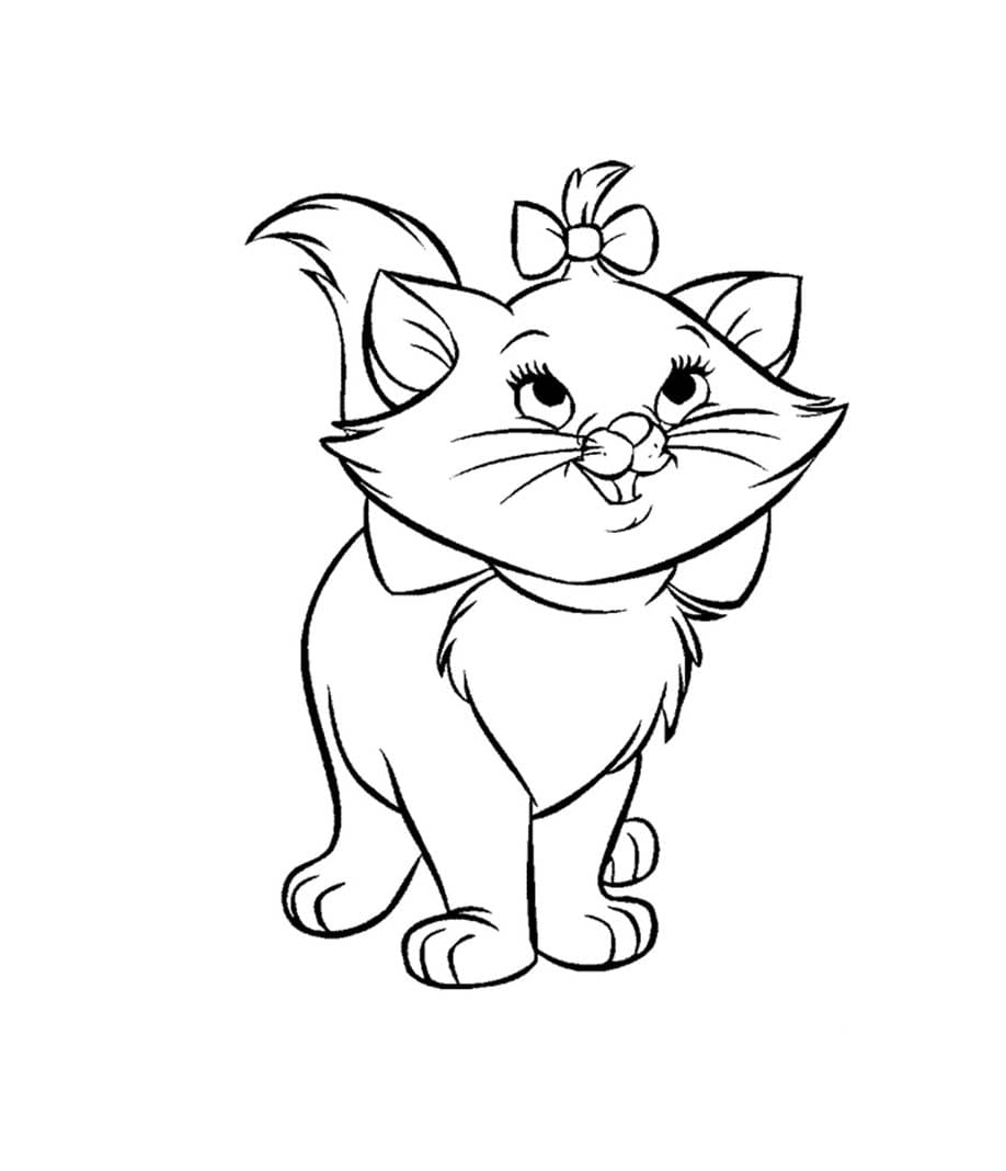 Dibujo de Imagen de Gato Marie para Colorear