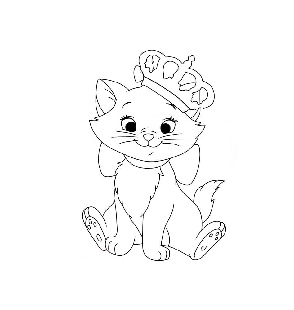Dibujo de Imprimible Marie Cat para Colorear