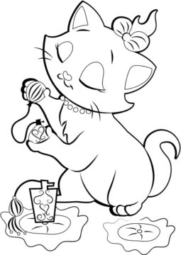 Dibujo de Linda Gata Marie para Colorear