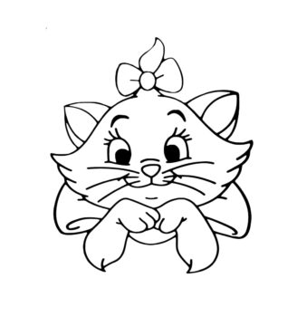 Dibujo de Linda Cabeza de Gato Marie para Colorear