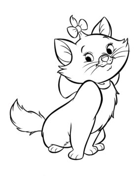 Dibujo de Linda Gato Marie para niñas para Colorear Scaled para Colorear