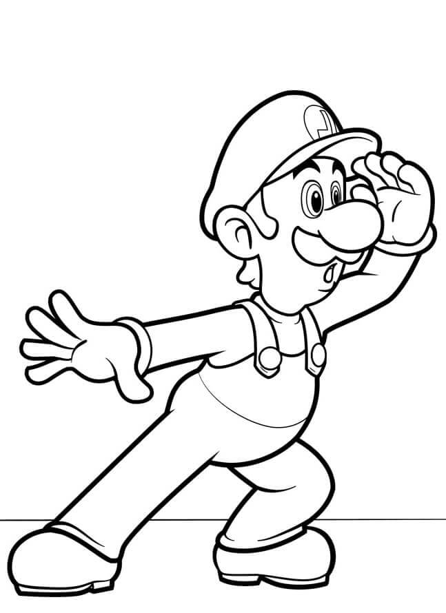 Dibujo de Mario Bros Luigi para Colorear