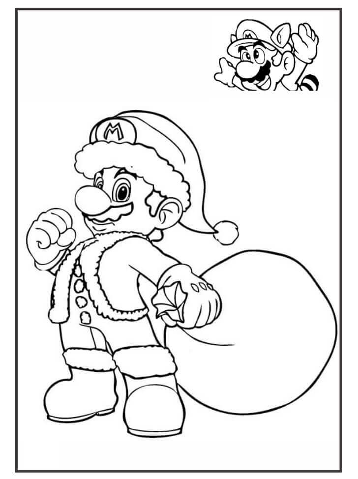 Dibujo de Santa Mario para Colorear