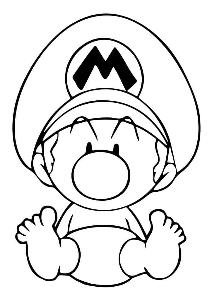 Dibujo de Bebé Mario para Colorear