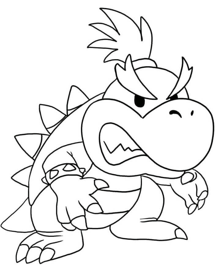 Dibujo de Bowser Jr Enfadado para Colorear