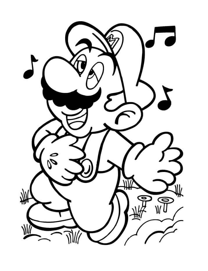 Dibujo de Canción de Mario para Colorear