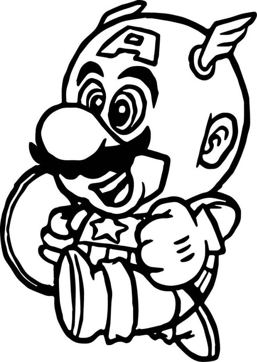 Dibujo de Capitán Mario para Colorear