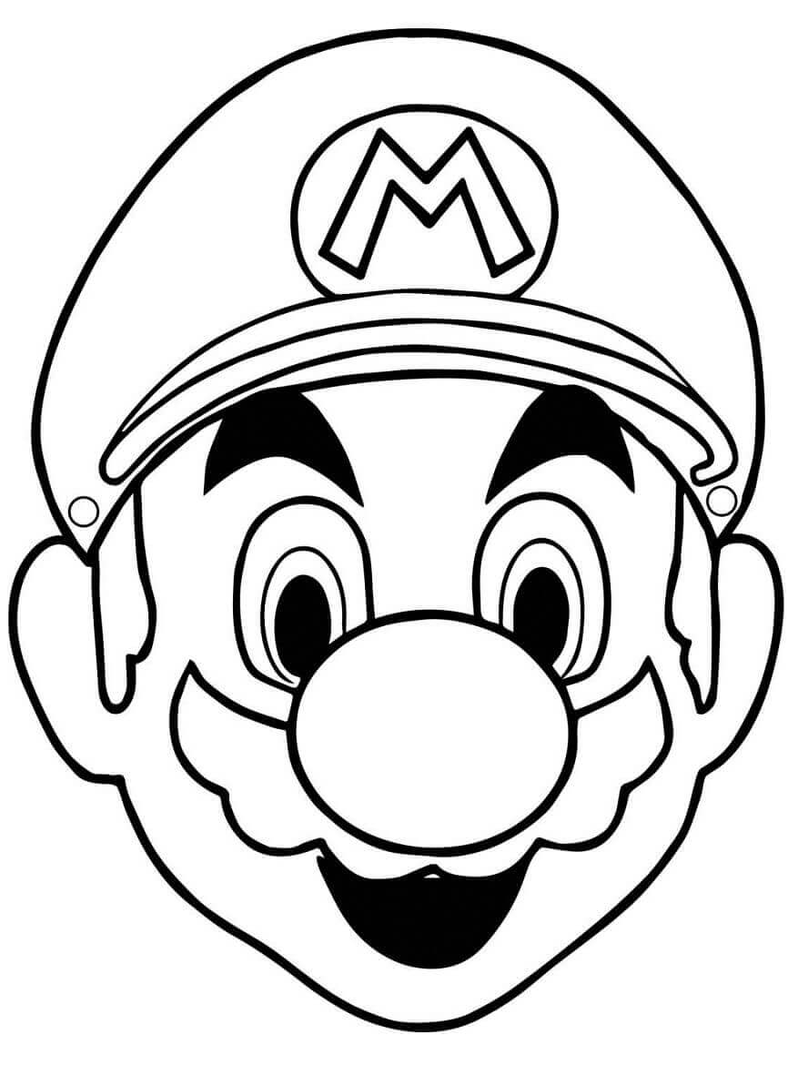 Dibujo de Cara de Mario para Colorear