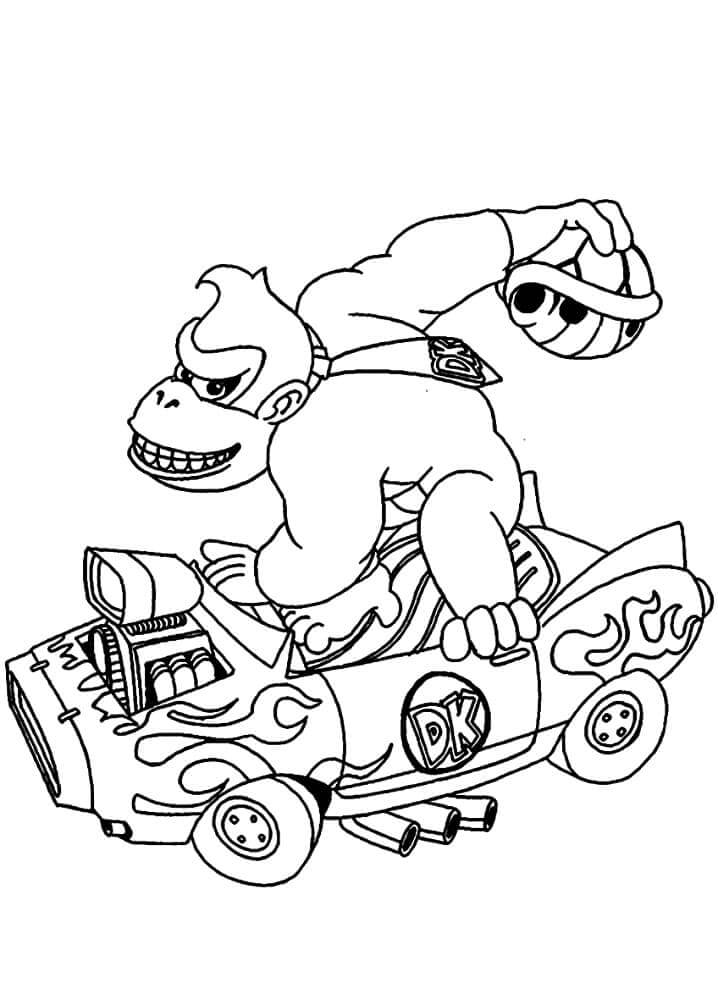 Dibujo de Conduccion de Donkey Kong para Colorear