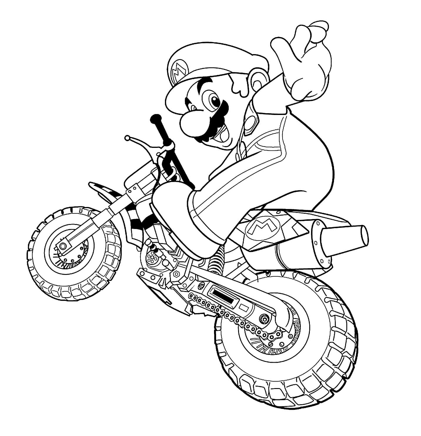 Dibujo de Conductor de Motor de Mario para Colorear