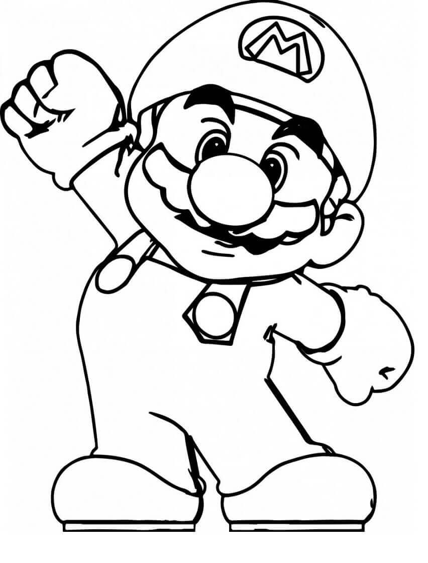 Dibujo de Hermoso Mario para Colorear