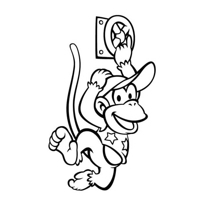 Dibujo de Juego Diddy Kong para Colorear