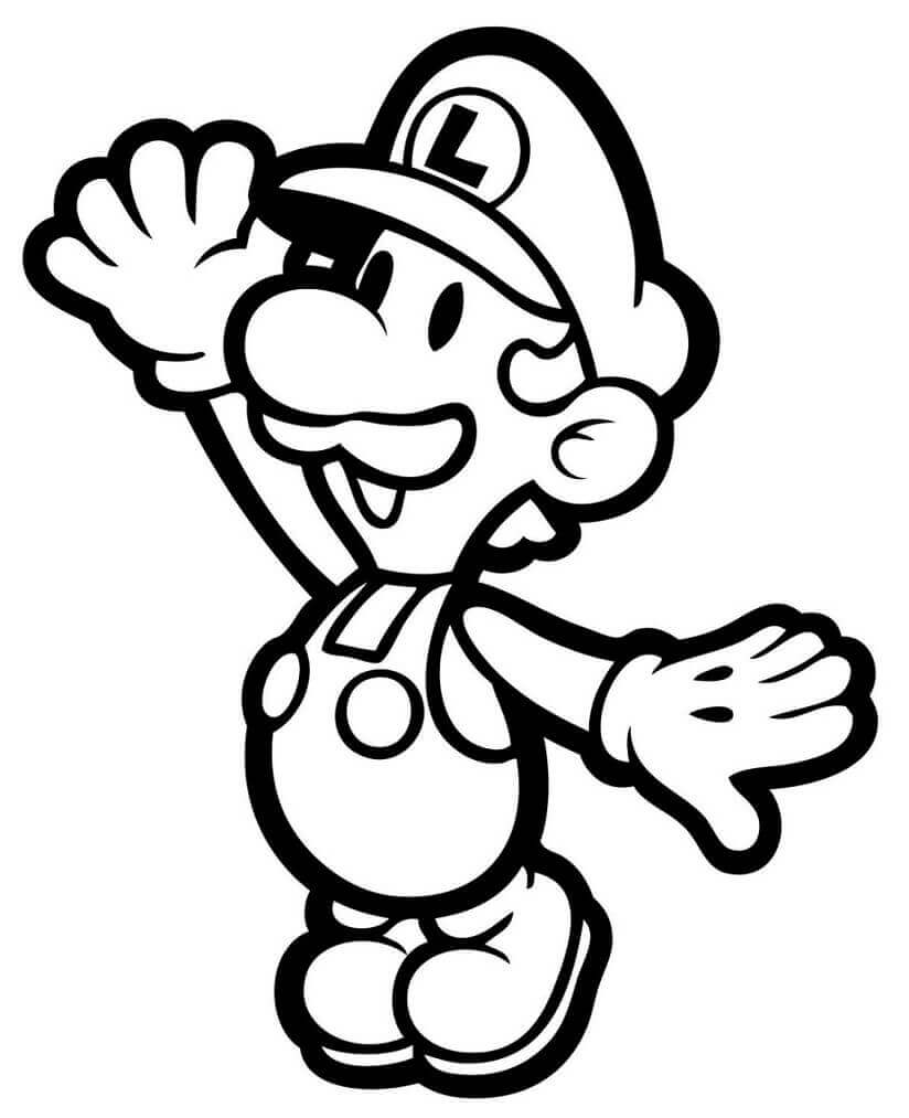 Dibujo de Luigi de Papel para Colorear