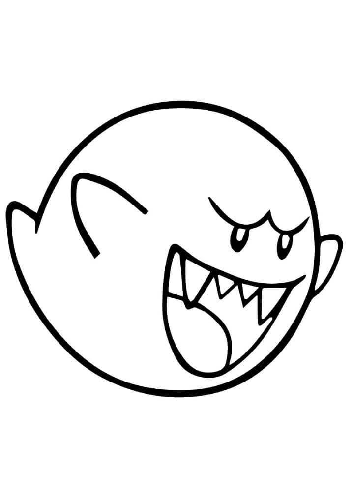 Dibujo de Mario Bros Rey Boo para Colorear
