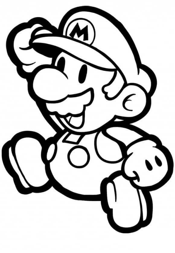 Dibujo de Mario de Papel para Colorear