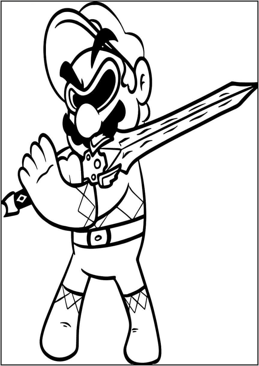 Dibujo de Mario Espadachin para Colorear