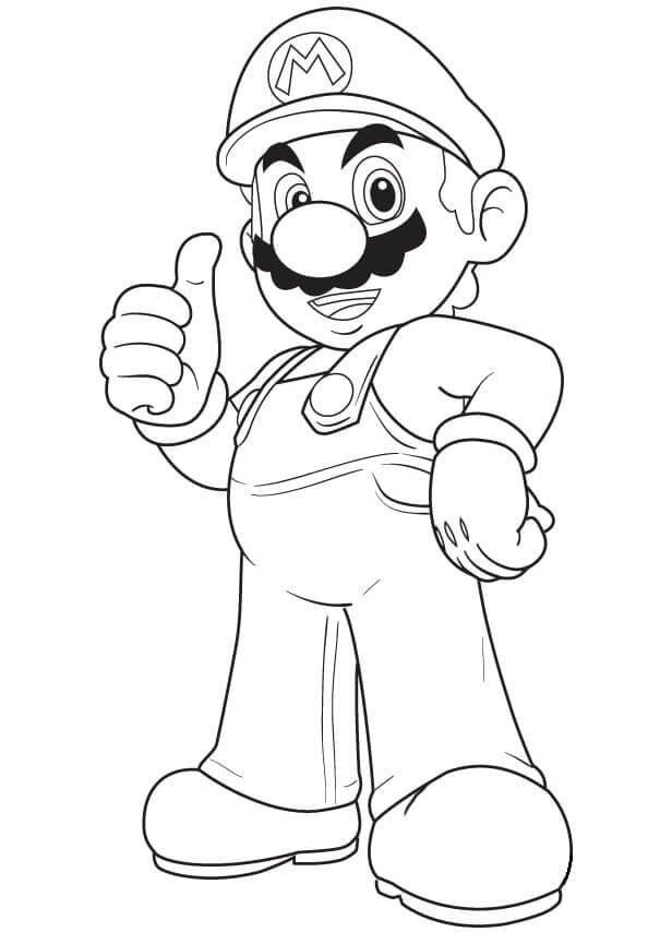 Dibujo de Mario Genial para Colorear