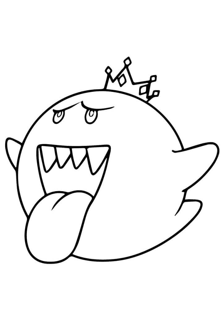 Dibujo de Mario Kart Rey Boo para Colorear