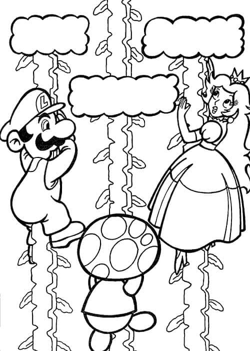 Dibujo de Mario Rescata a la Princesa para Colorear