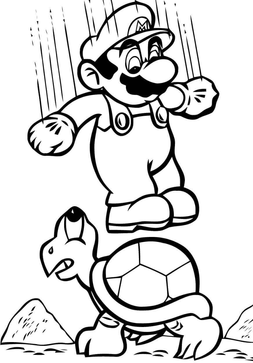 Dibujo de Mario Saltando para Colorear