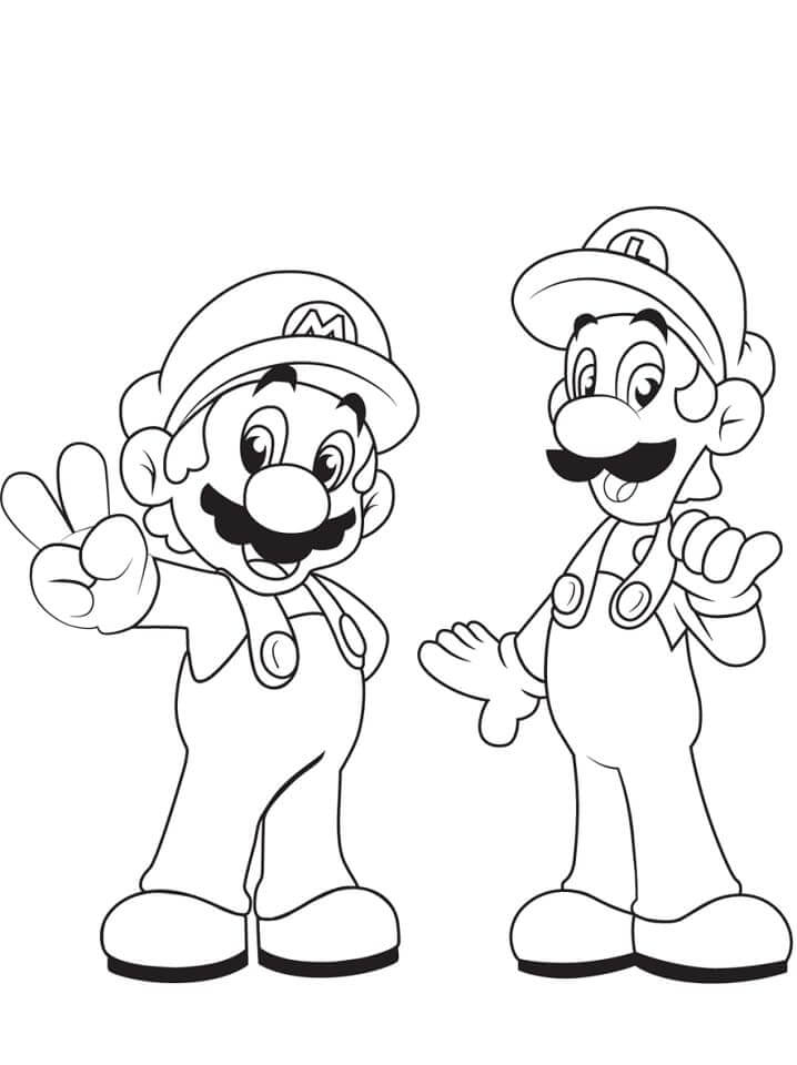 Dibujo de Mario y Luigi para Colorear