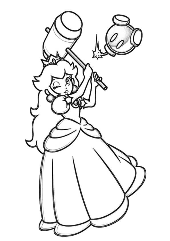 Dibujo de Martillo Princesa melocotón para Colorear