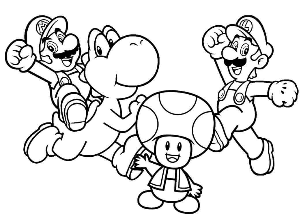 Dibujo de Personajes de Mario para Colorear