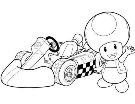 Dibujo de Rana en Mario Kart Wii para Colorear