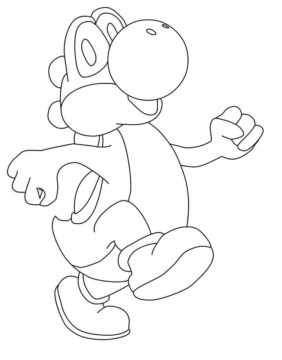 Dibujo de Yoshi Feliz para Colorear