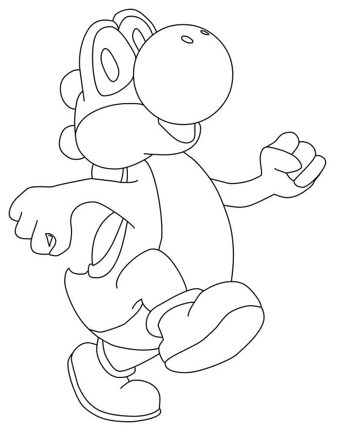 Dibujo de Yoshi Feliz para Colorear