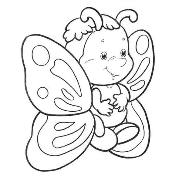 Dibujo de Animados de Mariposa Gorda para Colorear